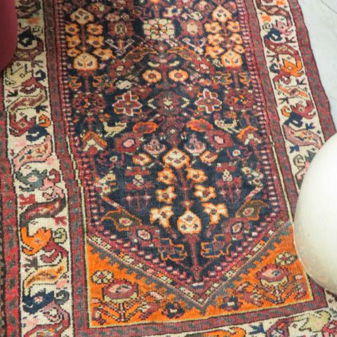 Appraisal: Malayer Persian Handmade Runner overall stylized florals indigio field ivory