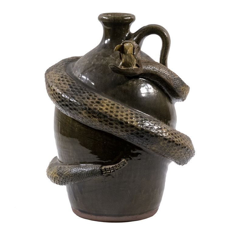 Appraisal: MICHAEL MELVIN CROCKER GA TH C STONEWARE RATTLESNAKE JUG Alkaline