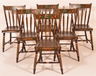 Appraisal: Set of Six PA Plank Seat Arrow Back Side Chairs