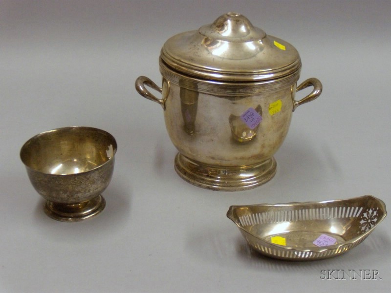 Appraisal: Three Pieces of Sterling Silver including a Tiffany ice bucket