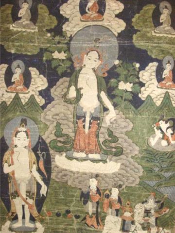 Appraisal: Tibetan Tonka Painting of Goddess - Antique thangka painting with