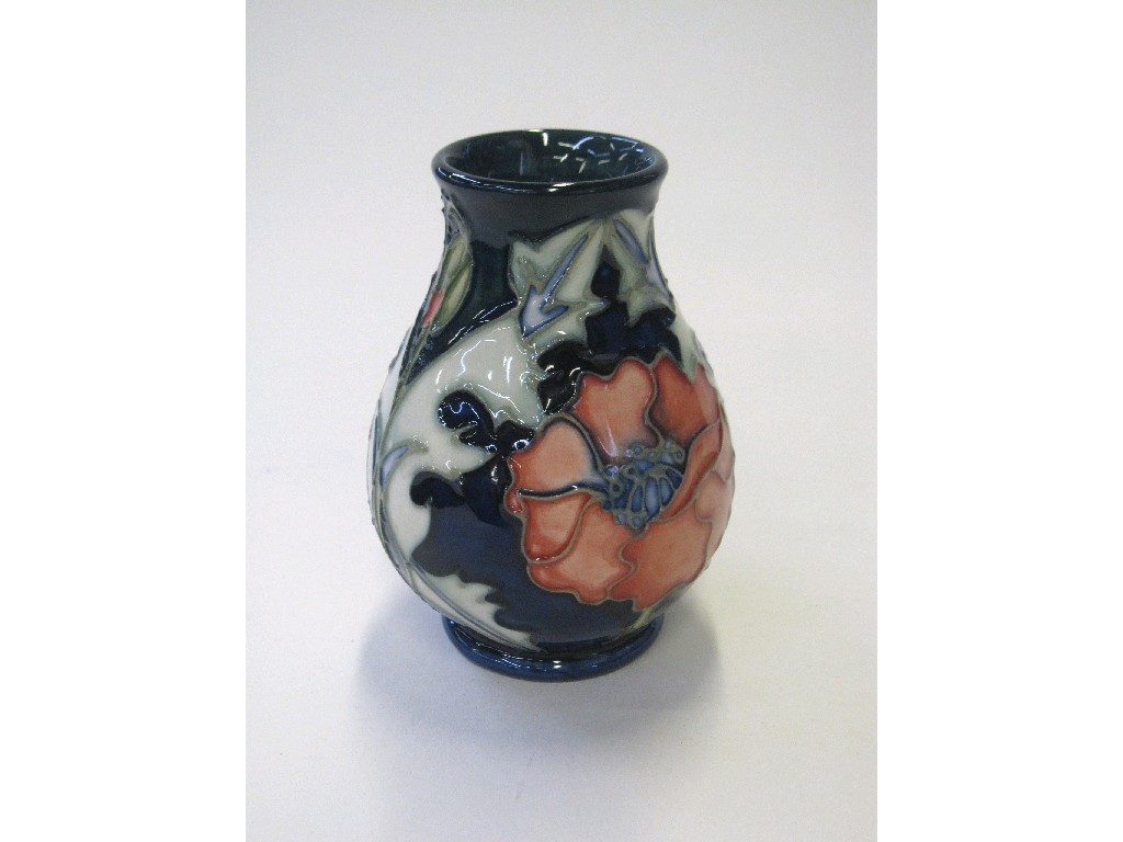 Appraisal: Modern Moorcroft 'Poppy' vase circa and a Moorcroft 'Hibiscus' oval