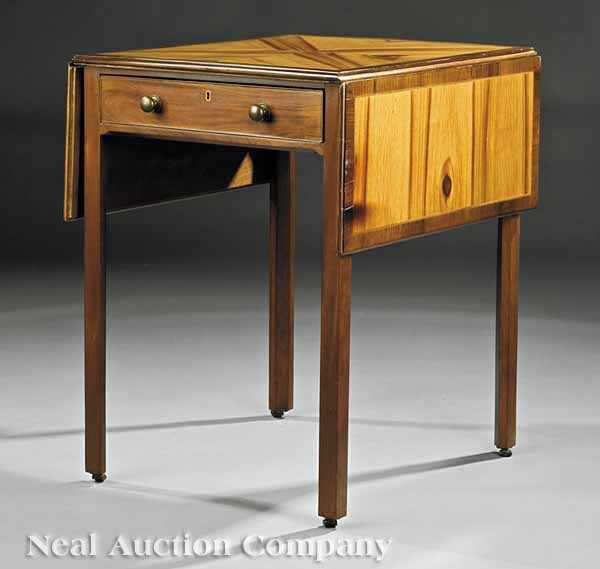 Appraisal: A George III Mahogany and Satinwood Pembroke Table the rosewood