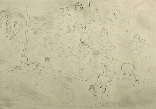 Appraisal: Jules Pascin French - L'enfant prodigue chez les filles H