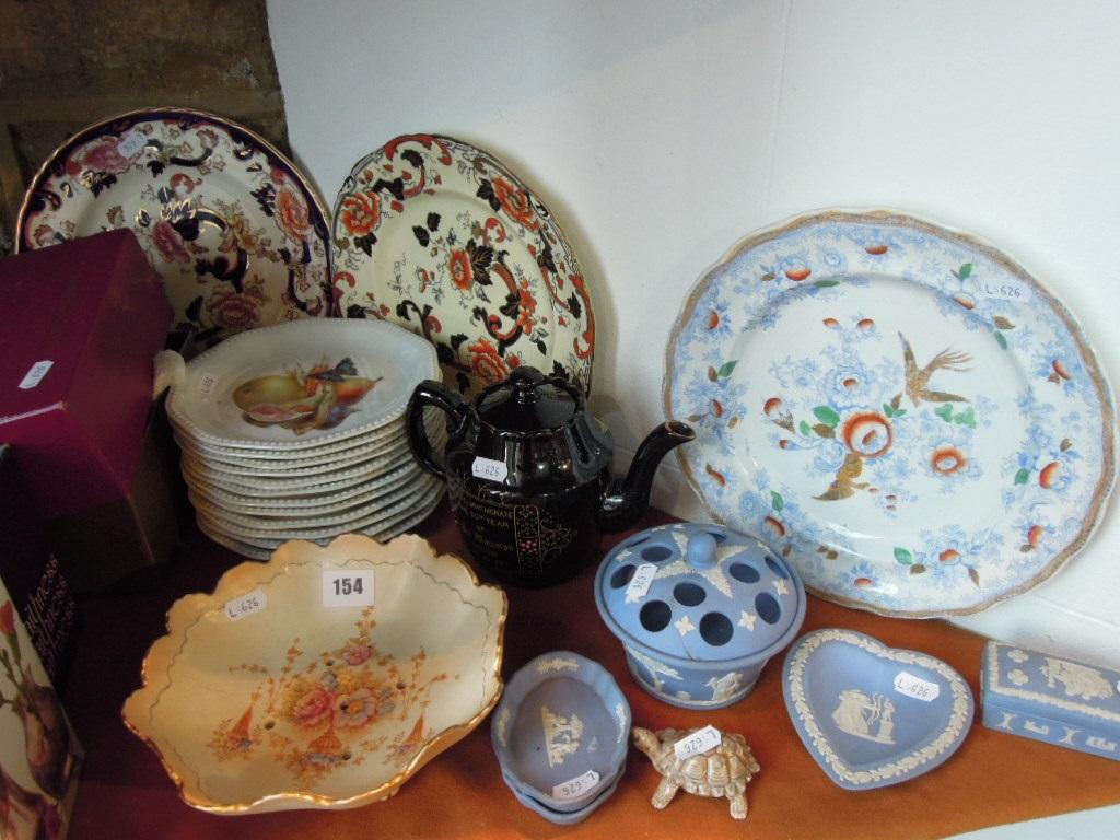 Appraisal: A collection of ceramics and glassware including Wedgwood blue ground