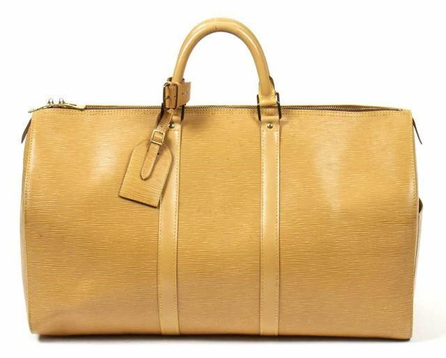 Appraisal: Louis Vuitton Keepall duffle bag in Winnipeg Beige Epi Leather