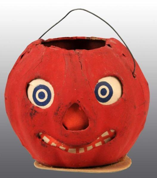 Appraisal: Paper Mache Halloween Red Turnip Jack-O-Lantern Condition Excellent Size T