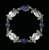 Appraisal: A Georg Jensen Sterling Silver And Lapis Bracelet A Georg