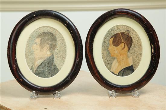 Appraisal: PAIR OF PORTRAITS AMERICAN ST QUARTER- TH CENTURY Watercolor on