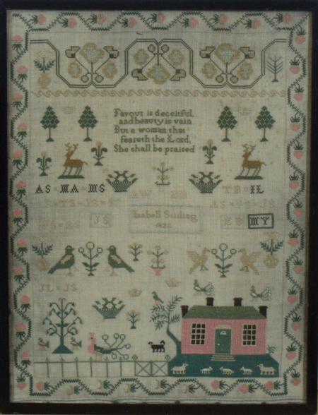 Appraisal: An early th century sampler By Isabella Stirling decorated with