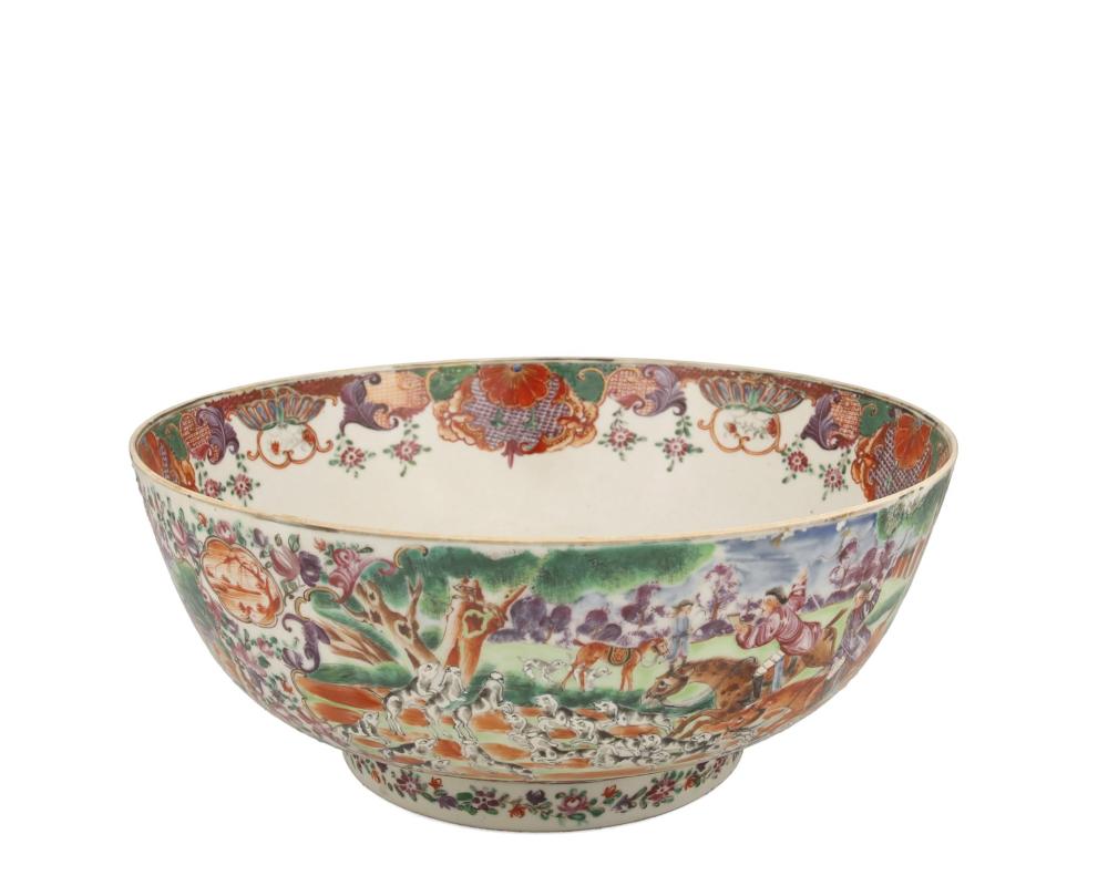 Appraisal: A Chinese Rose Mandarin porcelain bowl Mid- th Century The