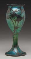 Appraisal: LOETZ TYPE VASE Beautiful Austrian vase features green glass with