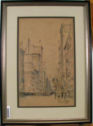 Appraisal: Frederick Polley Indiana - x Graphite and Colored Pencil Signed