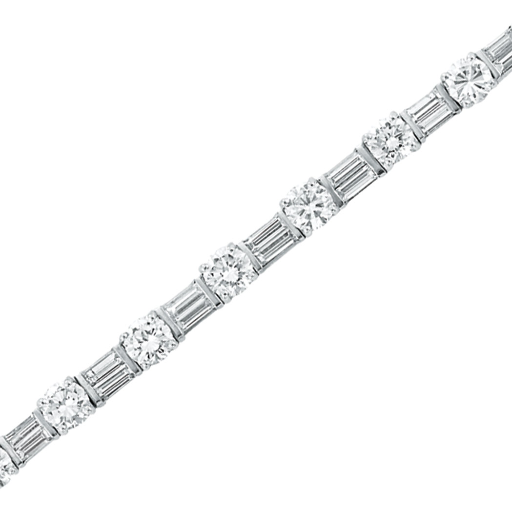 Appraisal: Platinum and Diamond Bracelet with Detachable Gold Frame kt the