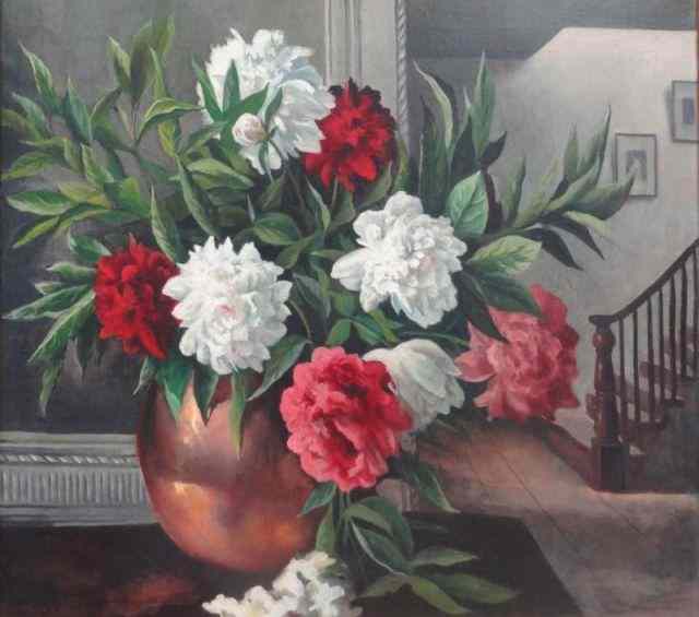 Appraisal: WILLIAMS Keith Shaw O C Floral Still Life inInterior Signed