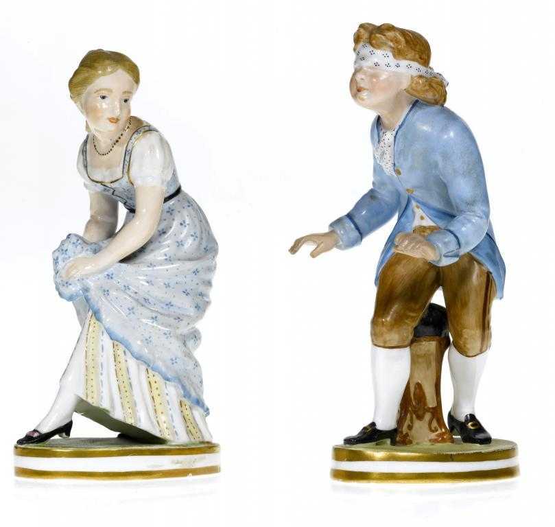 Appraisal: A PAIR OF CROWN DERBY FIGURES OF A BOY AND