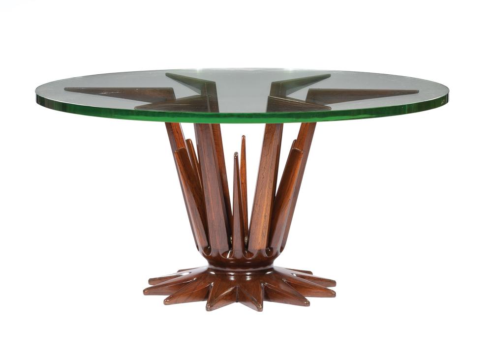 Appraisal: American Modernist Rosewood and Glass Coffee Table c designed by