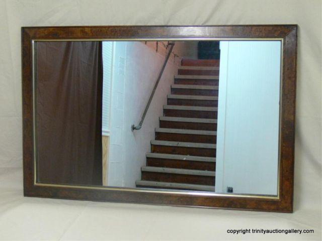 Appraisal: 's Burlwood Framed Wall Hanging Mirror - x designer decorator