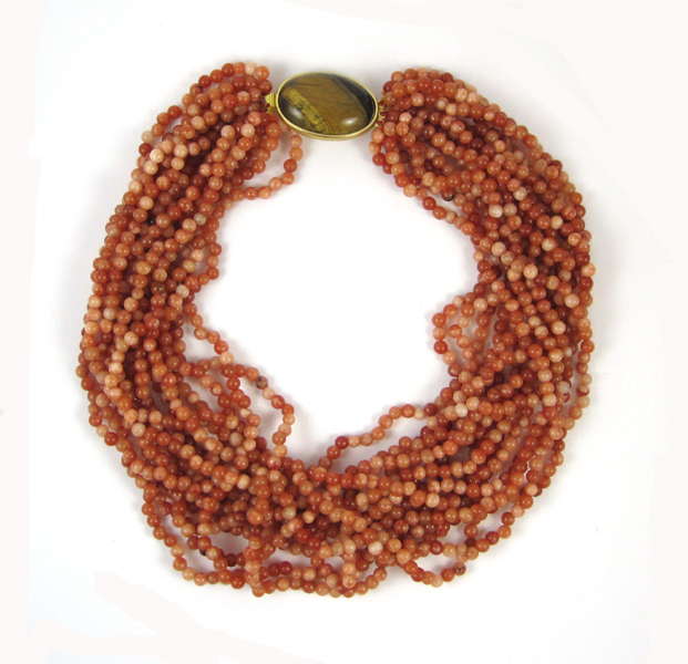 Appraisal: MULTI-STRAND CARNELIAN NECKLACE measuring inches in length with strands of