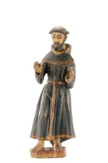 Appraisal: Carved Polychrome Wood Santos Figure St Francis Spanish th century