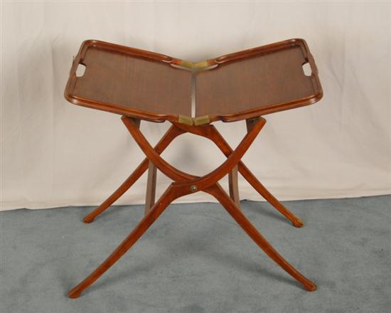 Appraisal: Continental Mahogany Folding Tray-top Table supported on a collapsible slender