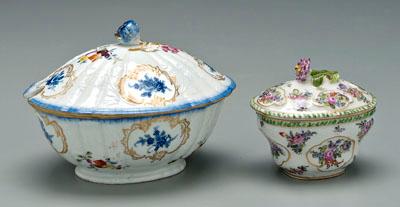 Appraisal: Two Meissen covered dishes lidded sauce tureen blue floral cartouches