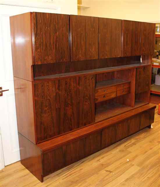 Appraisal: A 's Archie Shine rosewood and teak wall unit ft