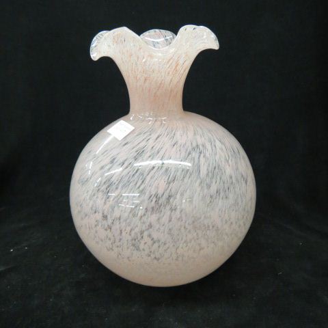 Appraisal: Art Glass Vase pink mottled Cluthra style tall excellent