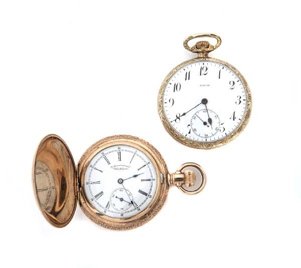 Appraisal: A collection of of nine metal pocket watches