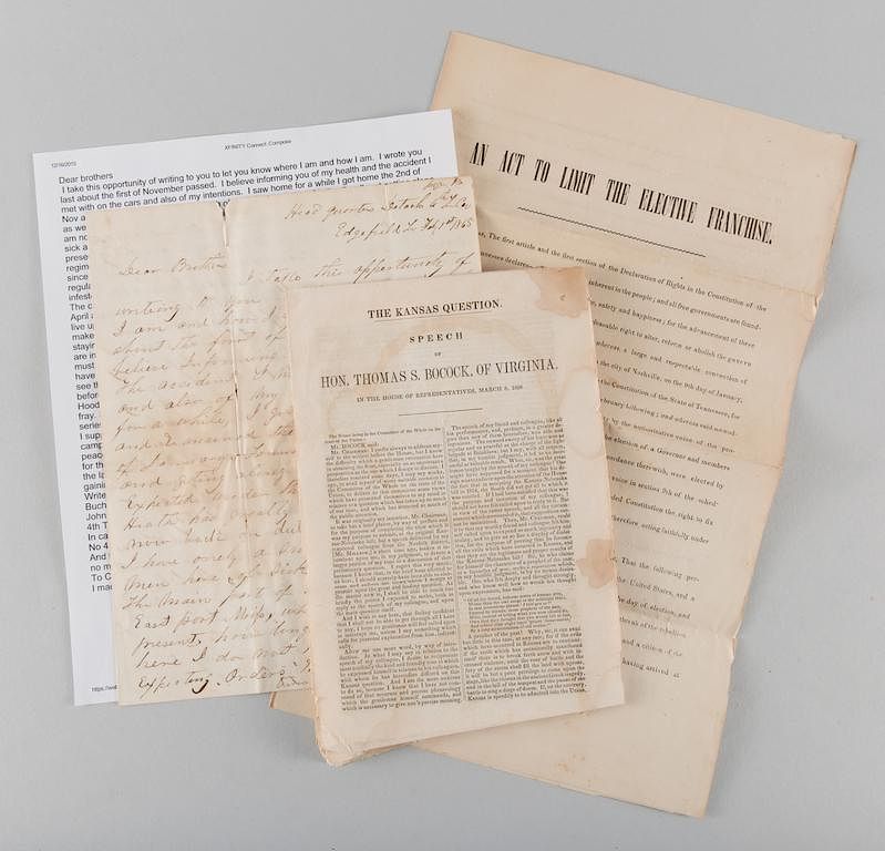 Appraisal: TN Civil War Broadside Pamphlet Letter Three Civil War era