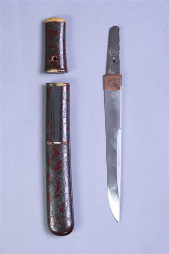 Appraisal: JAPANESE DAGGER TANTO Shin-shinto sword period th century Aikuchi mounted