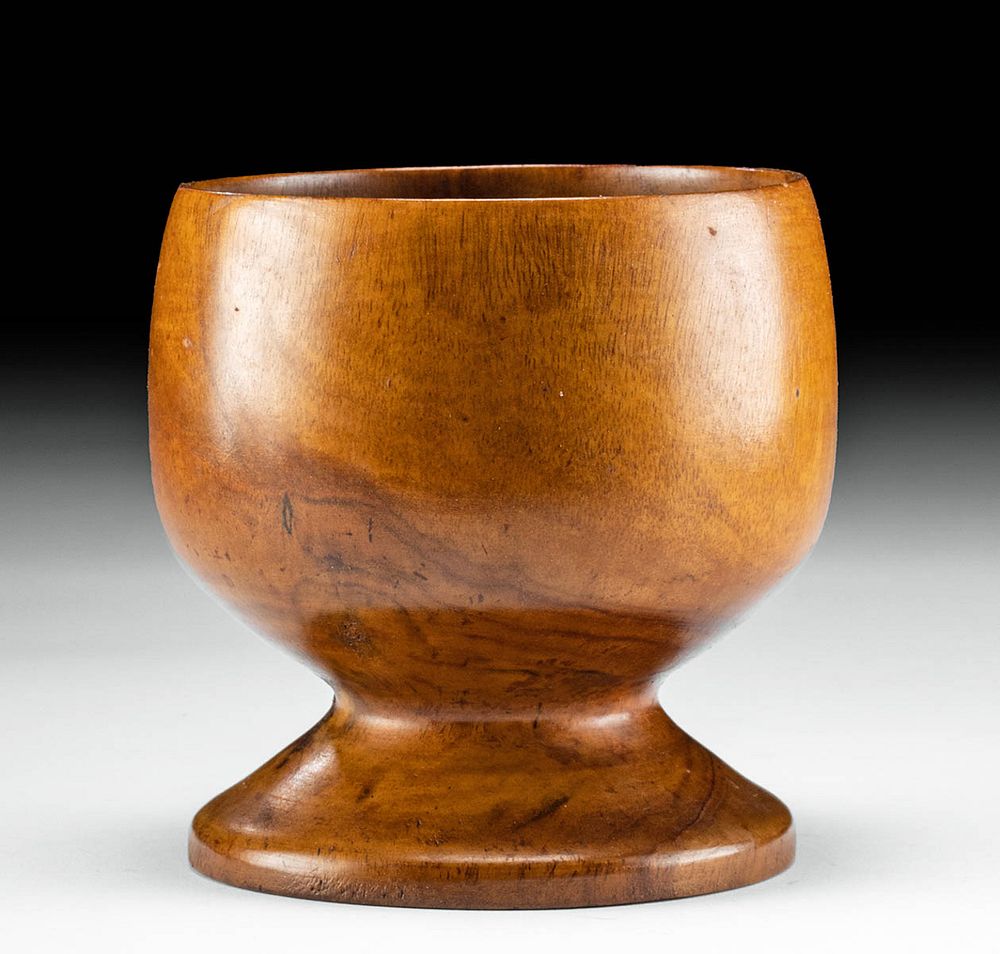 Appraisal: Early th C Hawaiian Wood Goblet w Old Repair North