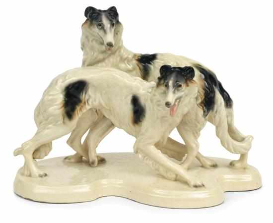 Appraisal: A German porcelain animalier figure group Mid th century Depicting