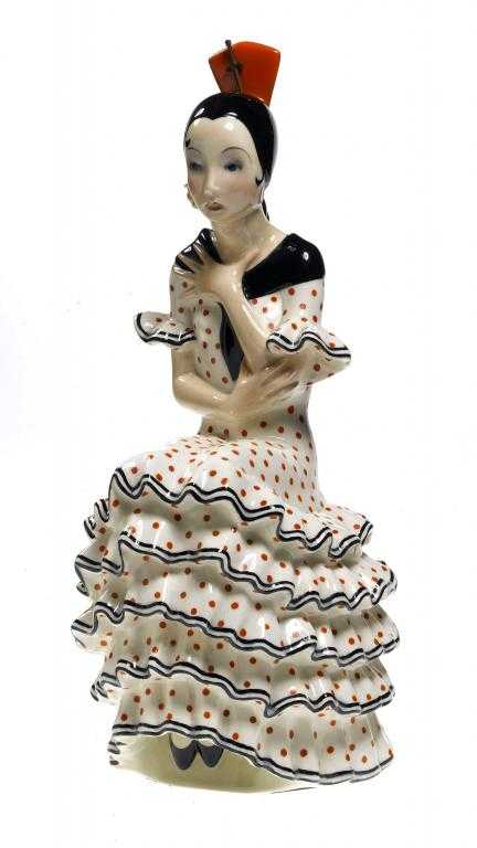 Appraisal: ANGELITA ALLA CORRIDA A LENCI EARTHENWARE FIGURE OF A FLAMENCO