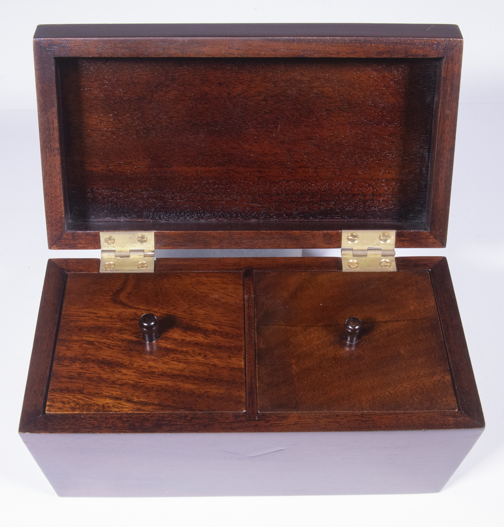 Appraisal: ROSEWOOD TEA CADDY Regency Style Sarcophagus Style Tea Caddy with