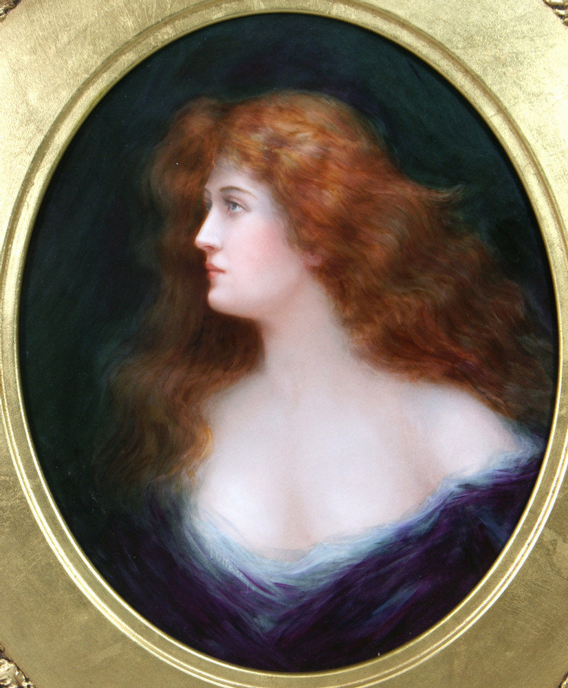 Appraisal: KPM porcelain plaque Red Haired Beauty in the manner of