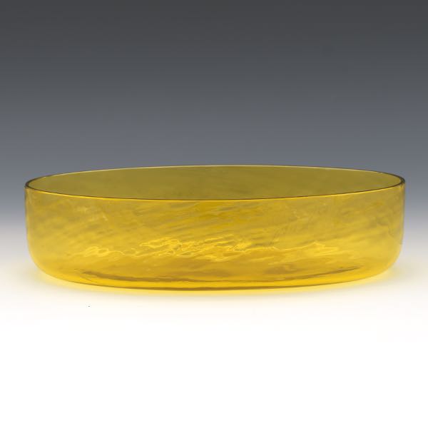 Appraisal: STEUBEN AMBER GLASS DISH x x Amber glass ovoid bowl