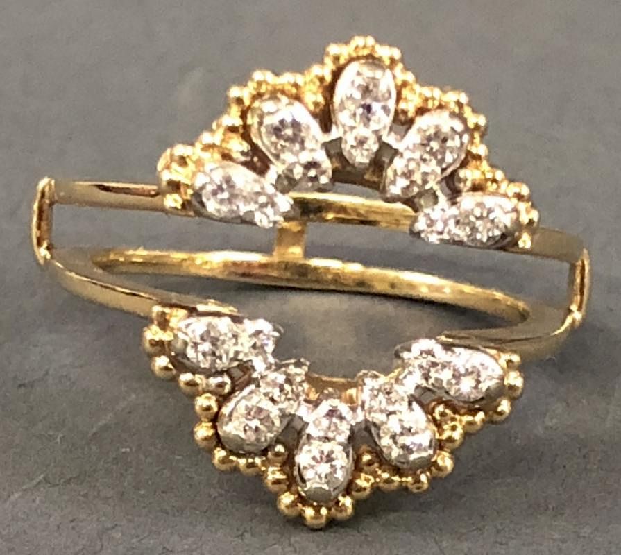 Appraisal: Yellow Gold and Diamond Insert Ring k yellow gold insert