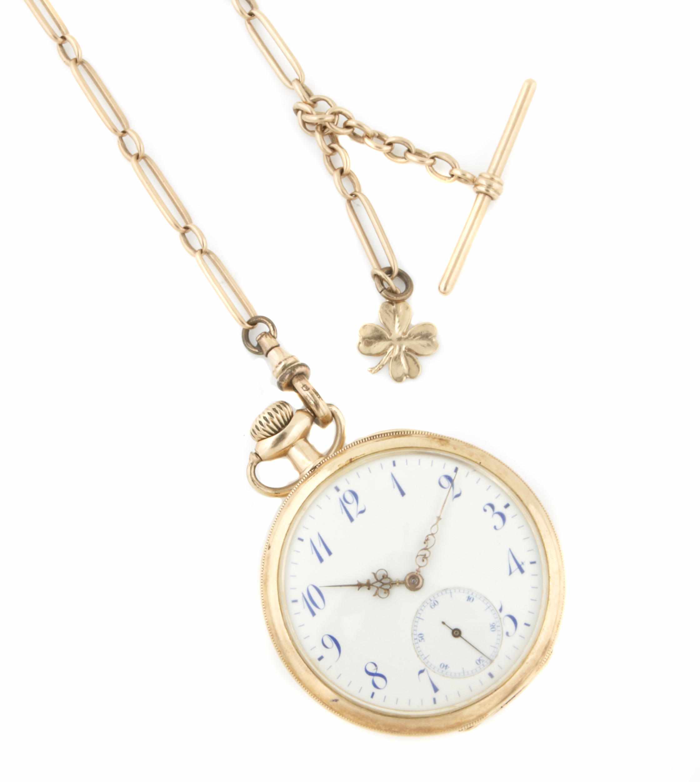 Appraisal: A k gold pocket watch and k gold chain with