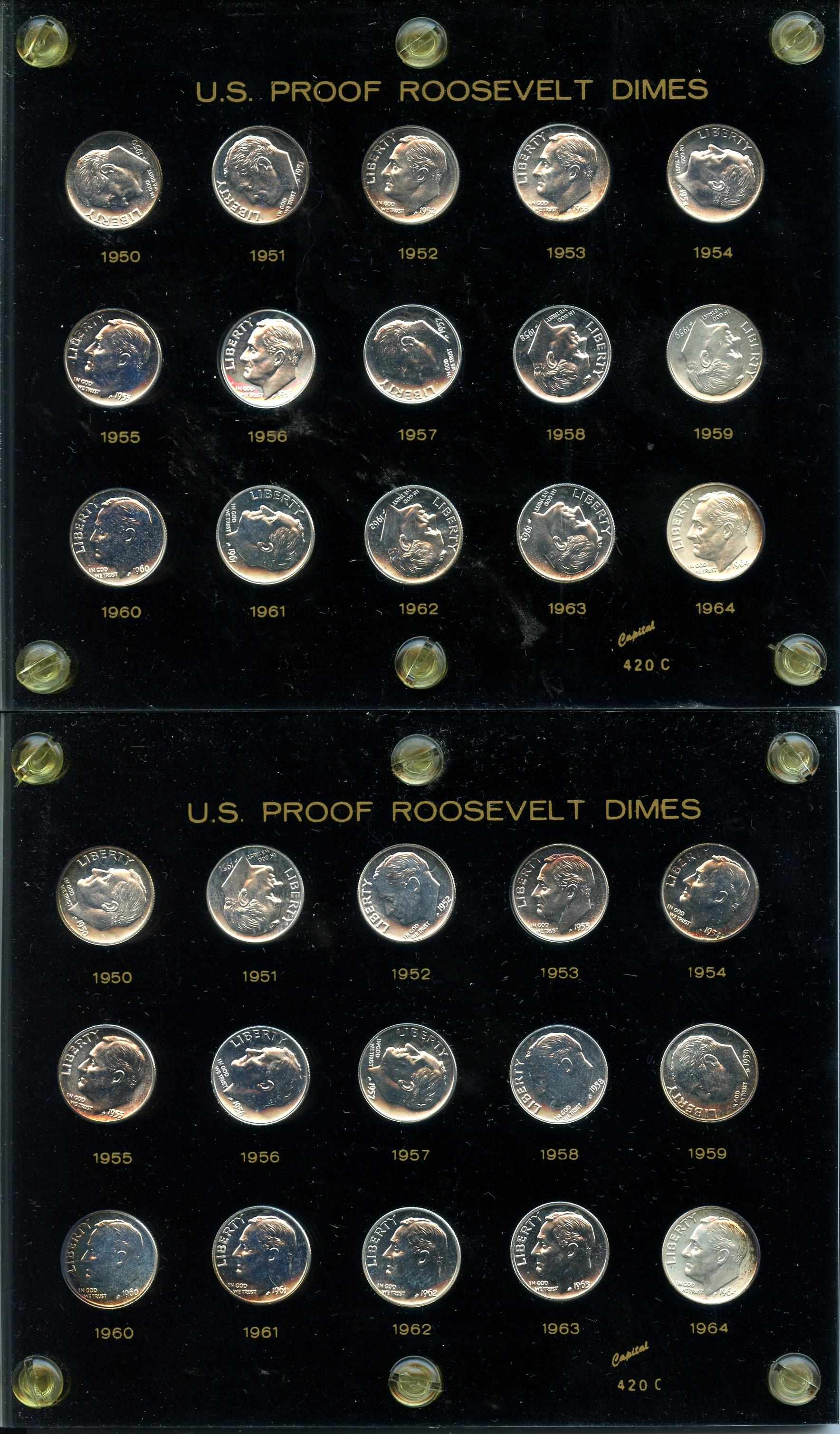 Appraisal: Proof Roosevelt Dime Sets - All sets are housed in