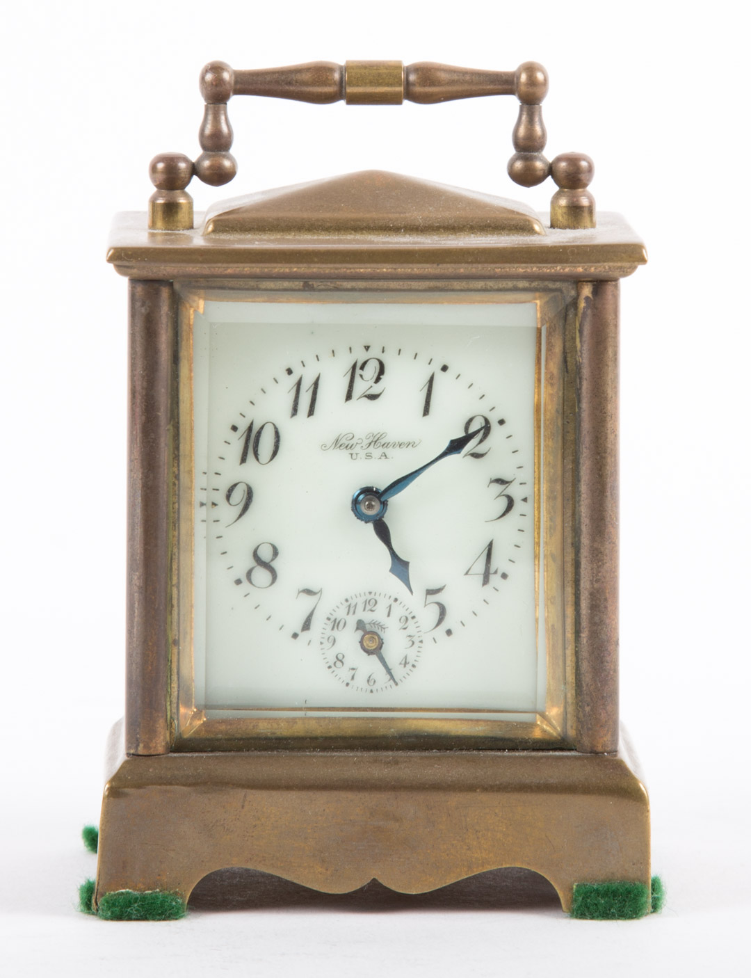 Appraisal: Brass and glass carriage clock late th century in H