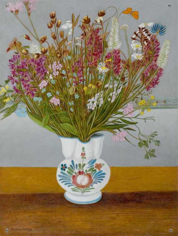 Appraisal: DIETRICH ADOLF Berlingen Wild flowers in a vase Oil on