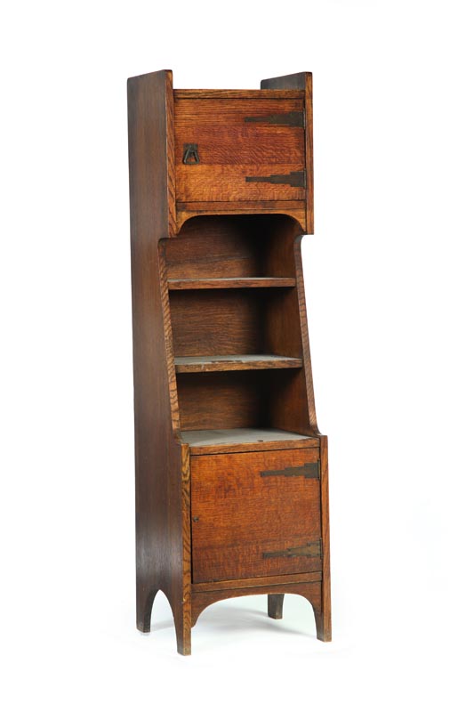 Appraisal: ARTS CRAFTS BOOKCASE American th century quarter sawn oak Old