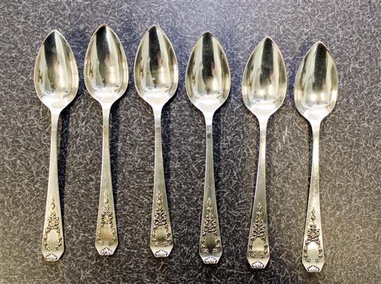 Appraisal: Sale Lot A Set of Six American Silver Citrus Spoons