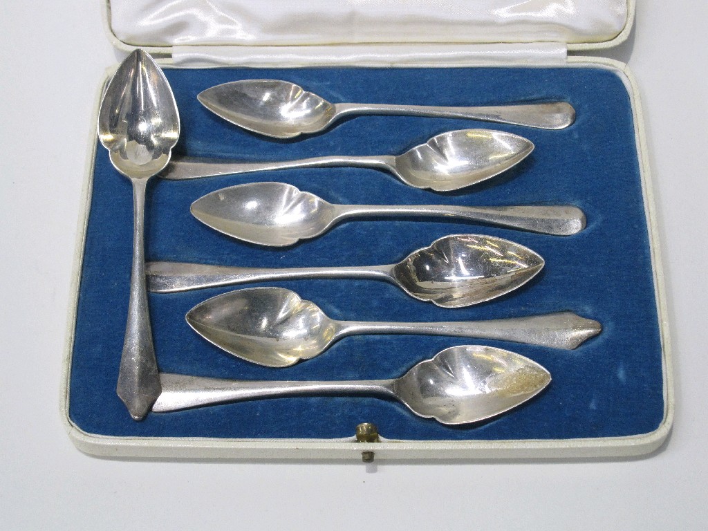 Appraisal: Lot comprising set of four silver grapefruit spoons and three