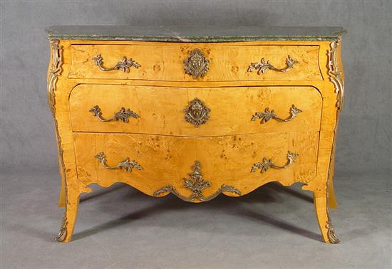 Appraisal: French Louis XIV Style Commode th Century Verde marble top