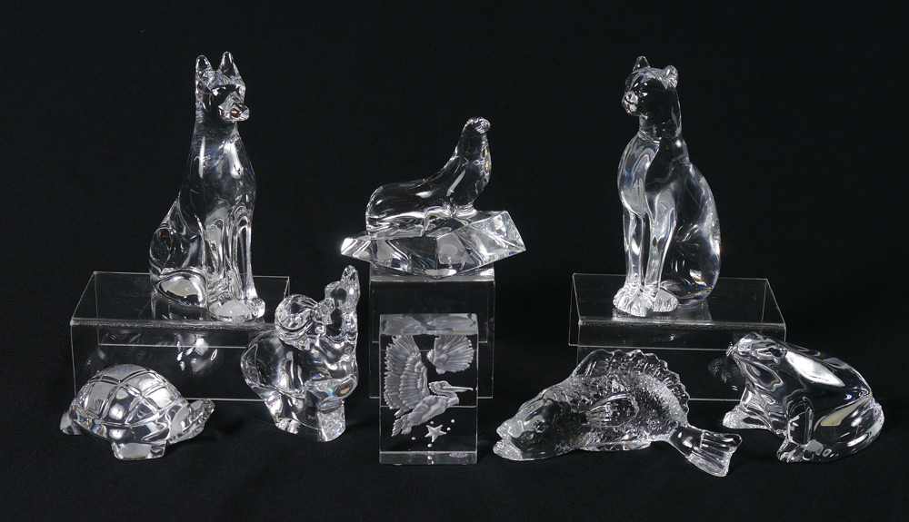 Appraisal: PIECE BACCARAT CRYSTAL FIGURES pieces total all marked Baccarat to