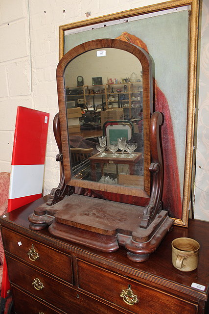 Appraisal: A TH CENTURY MAHOGANY SWING DRESSING TABLE MIRROR with arching