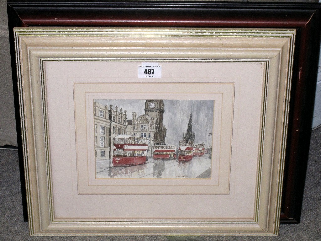 Appraisal: Two watercolours of Edinburgh both signed McIlwrick