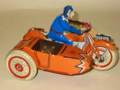 Appraisal: A French motorcycle and side car c with rider marked